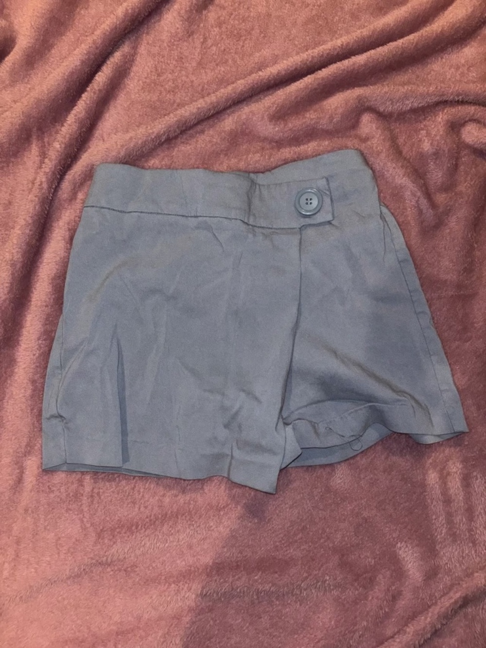 Joe b steel grey gray blue pastel skort skirt shorts button kilt style   - women